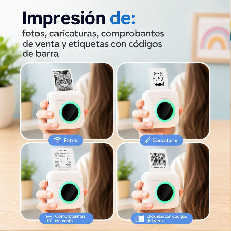 MINI IMPRESORA ETIQUETAS WAGGS ITER03 BLANCO/VERDE